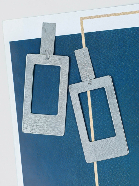 

Bellofox Silver-Toned Contemporary Drop Earrings