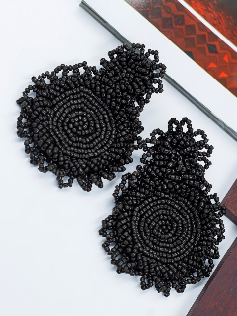 

Bellofox Black Contemporary Studs Earrings