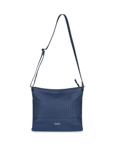 

OsaiZ Blue Textured Structured Sling Bag