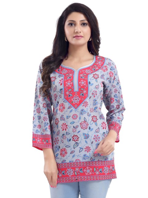 

Saree Swarg Women Grey Printed Tunic
