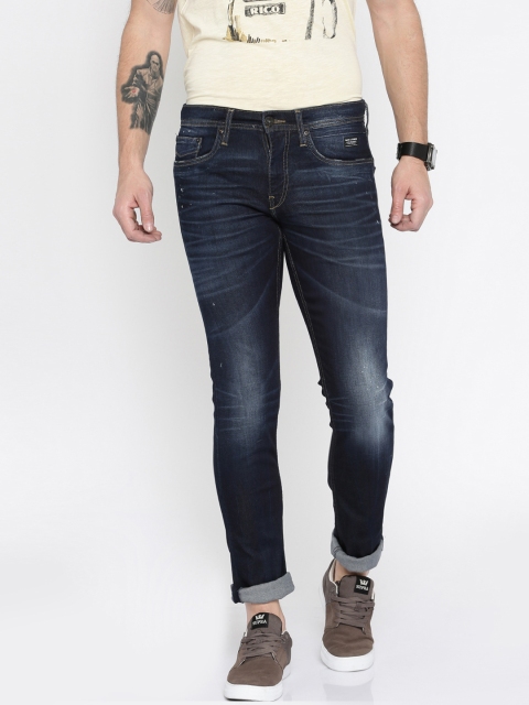 

Jack & Jones Men Blue Glenn Slim Fit Low-Rise Clean Look Jeans