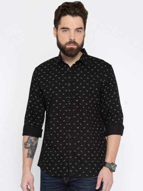 

Jack & Jones Men Black Slim Fit Printed Casual Shirt