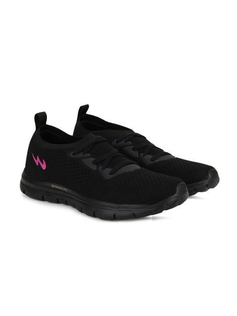 

Campus Women Black Mesh Walking Non-Marking Shoes