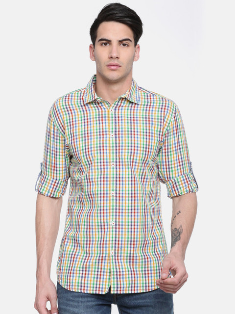 

Jack & Jones Men Multicoloured Slim Fit Checked Casual Shirt, Multi