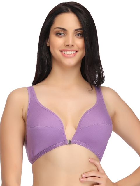 

Clovia Purple Front-Open Plunge Bra BR0348P15
