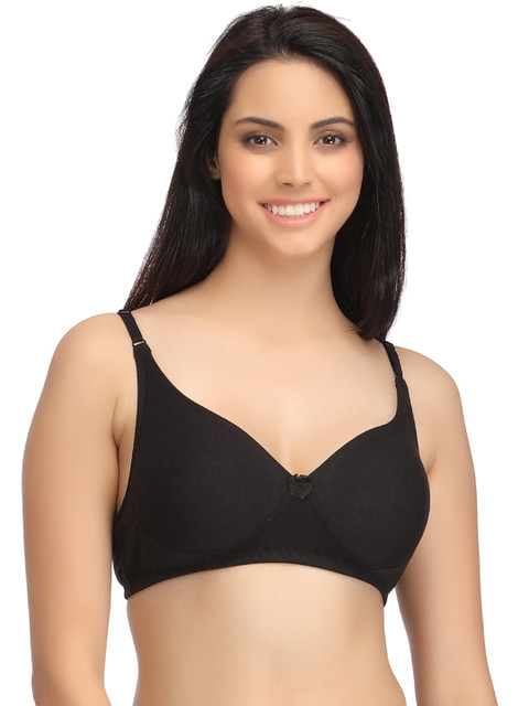 

Clovia Black Full-Coverage Bra BR0640P13