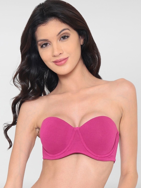 

laavian Magenta Underwired Heavily Padded Strapless Multiway Bra