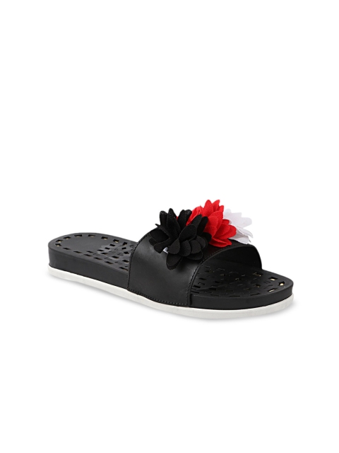 

Try Me Women Black Ethnic Open Toe Flats with Tassels