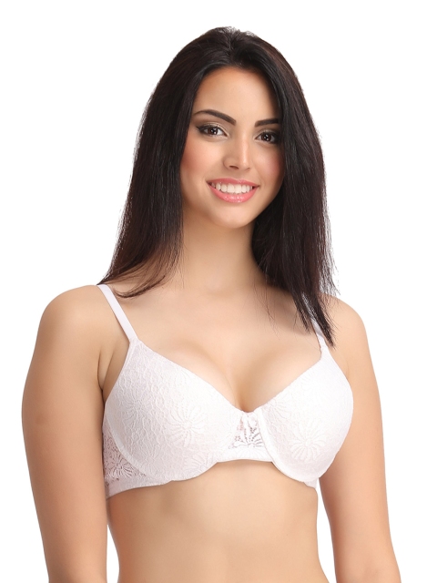 

Clovia White Medium-Coverage Lace Bra BR0807P18