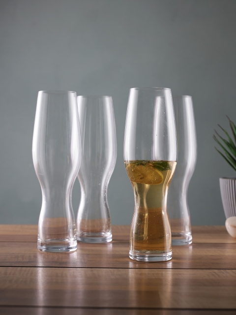 

Spiegelau Set Of 4 Transparent Dishwasher Safe Beer Glasses 380 ml