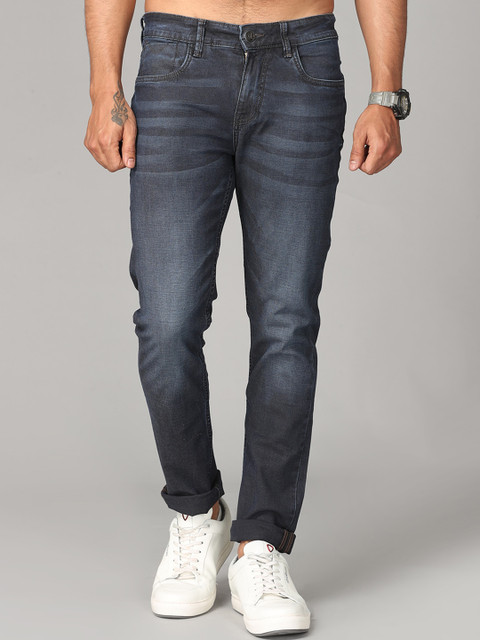 

Jean Cafe Men Blue Jean Slim Fit Low Distress Light Fade Jeans
