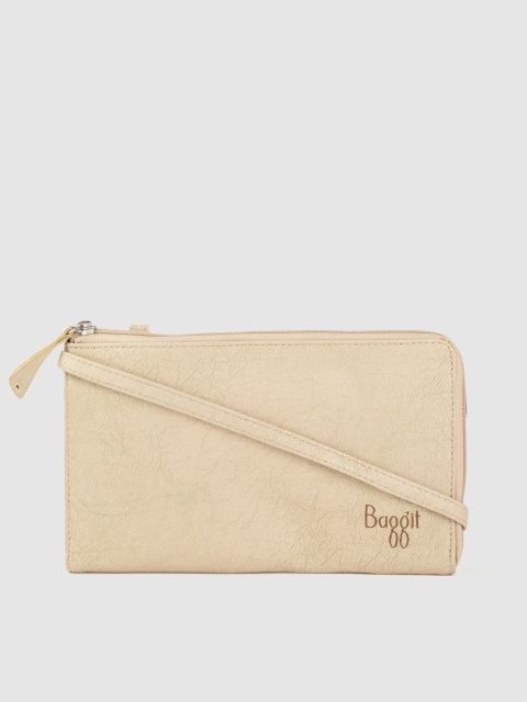 

Baggit Women Cream-Coloured Solid Purse Clutch