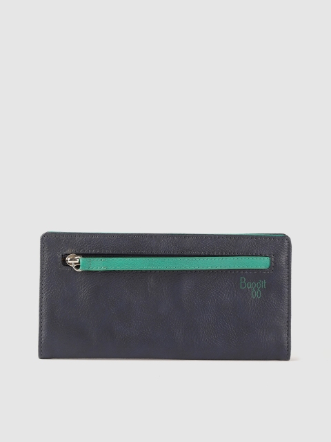 

Baggit Women Navy Blue Solid Two Fold Wallet