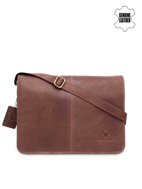 

WildHorn Men Brown Genuine Leather Messenger Bag