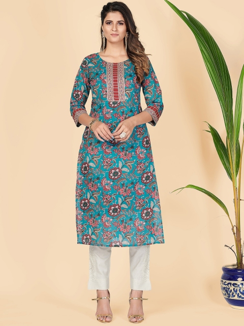 

KALINI Women Green Floral Printed Kurta