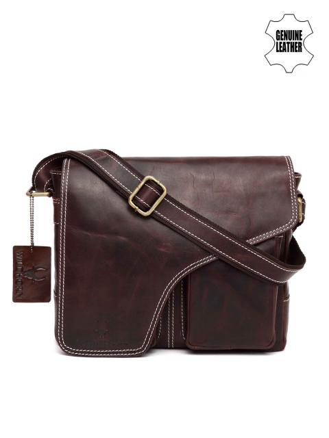 

WildHorn Men Brown Genuine Leather Messenger Bag