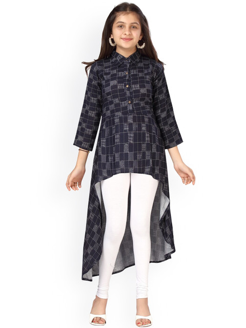 

Aarika Girls Navy Blue Printed Pure Cotton Kurta