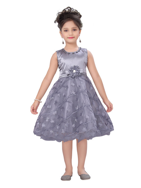 

Aarika Grey Embellished Net Dress