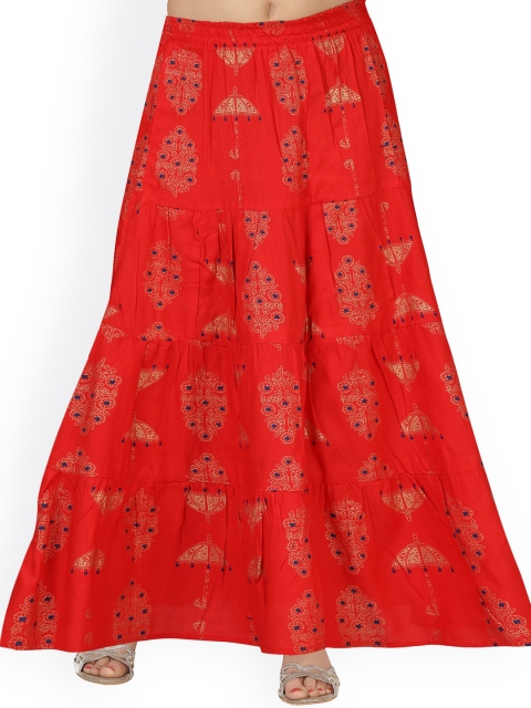 

Aarika Girls Red Printed Pure Cotton Skirt