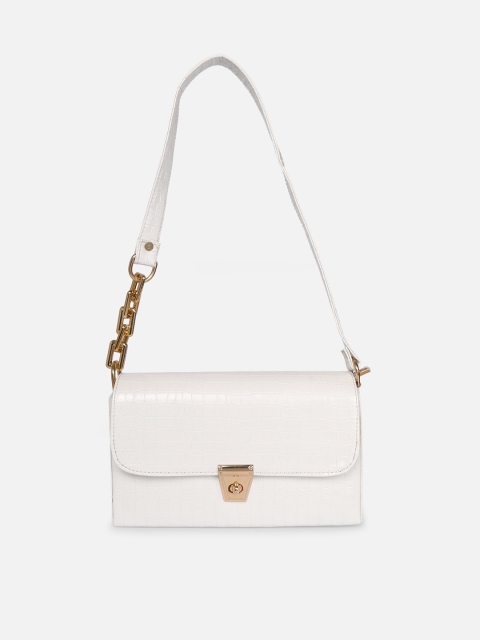 

ATHLISIS White PU Structured Sling Bag