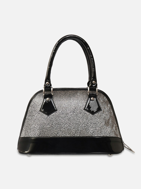 

ATHLISIS Silver-Toned PU Structured Handheld Bag