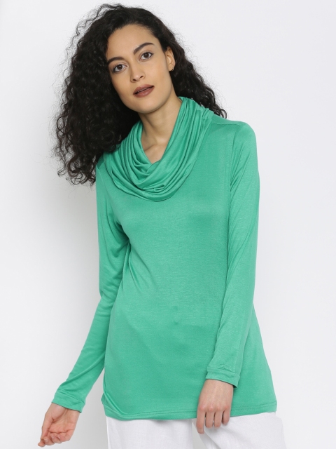 

AND Women Green Solid Top