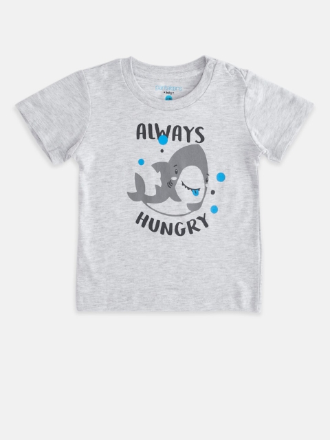 

Pantaloons Baby Boys Grey Melange Printed T-shirt