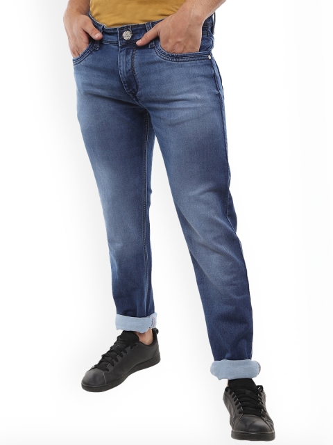 

V-Mart Men Blue Classic Slim Fit Low Distress Light Fade Jeans