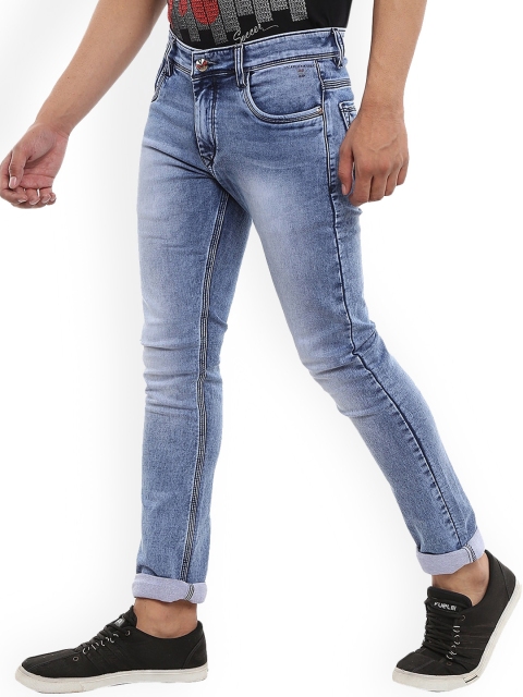 

V-Mart Men Blue Classic Slim Fit Low Distress Heavy Fade Jeans