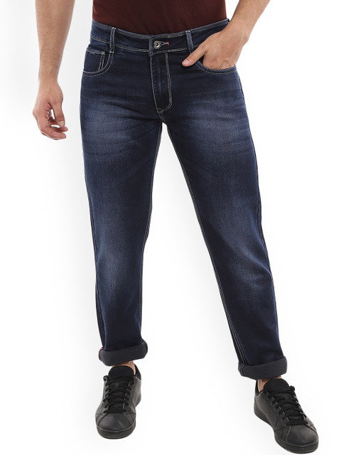 

V-Mart Men Blue Classic Slim Fit Low Distress Light Fade Jeans