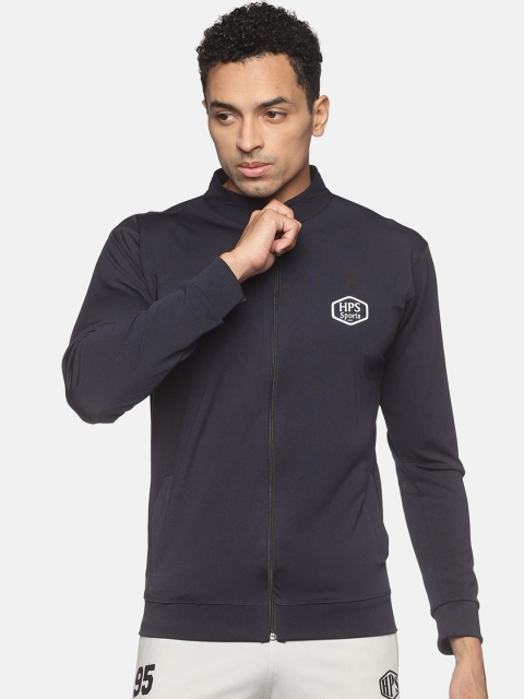 

HPS Sports Men Navy Blue Camouflage Running Sporty Jacket