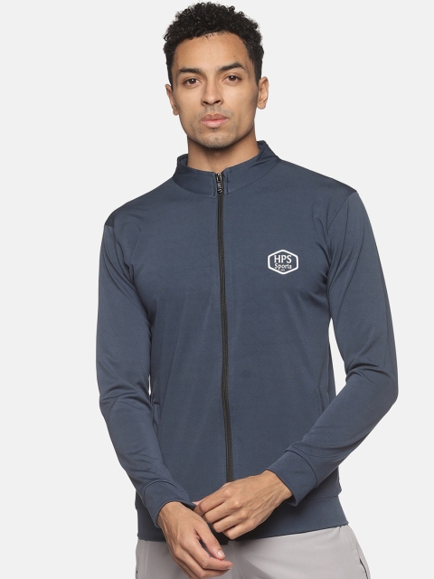 

HPS Sports Men Blue Running Sporty Jacket with Patchwork