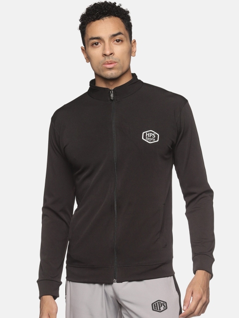 

HPS Sports Men Black Running Sporty Jacket with Patchwork