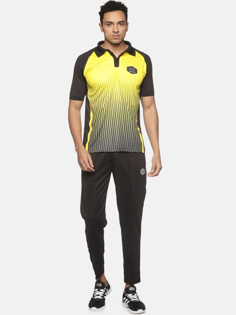 

HPS Sports Black & Yellow Printed Cricket Track Suit