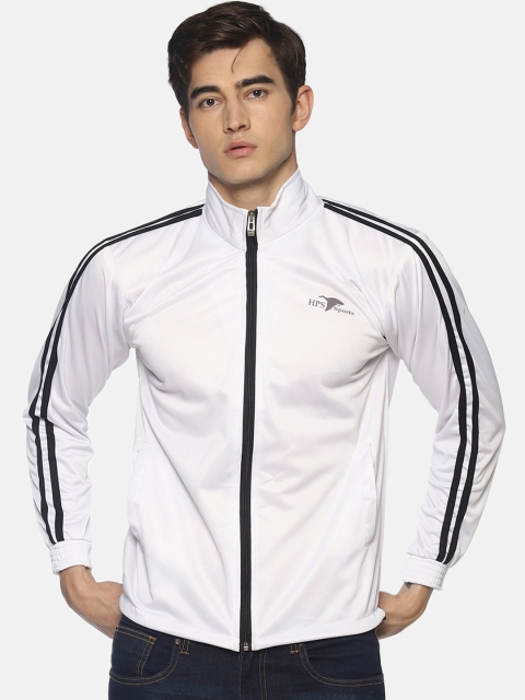 

HPS Sports Men White Colourblocked Running Sporty Jacket
