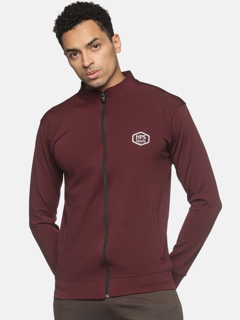 

HPS Sports Men Maroon Running Sporty Jacket with Patchwork
