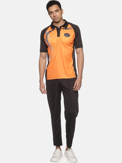 

HPS Sports Men Orange & Black Colourblocked Cricket Tracksuit