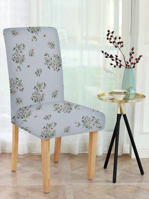 

MULTITEX Grey & Green Printed Chair Covers