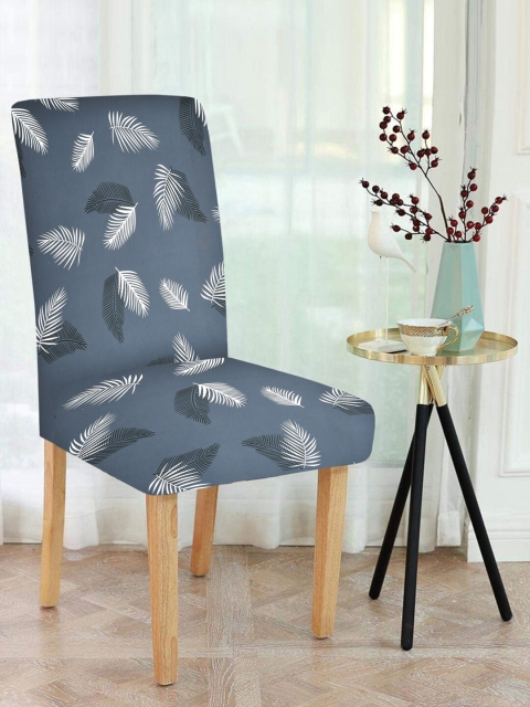 

MULTITEX Grey Floral Print Fitted Chair Cover
