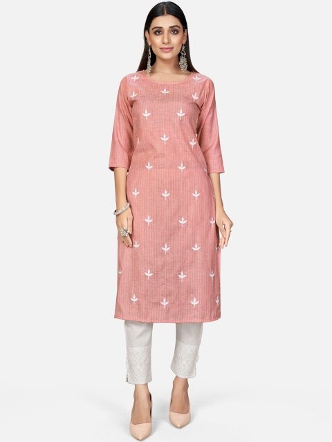 

KALINI Women Pink Embroidered Thread Work Kurta