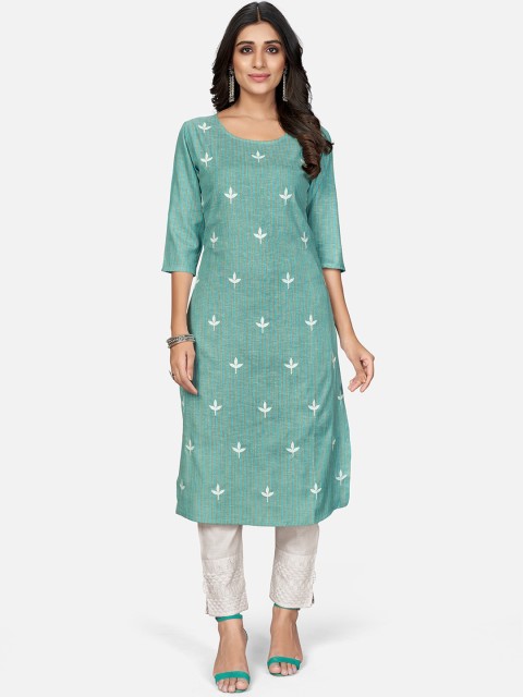 

KALINI Women Blue Embroidered Thread Work Kurta