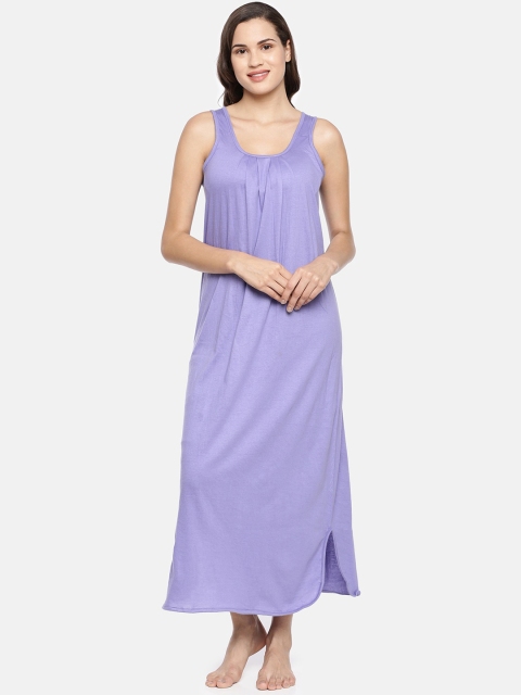 

GOLDSTROMS Lavender Solid Cotton Maxi Nightdress
