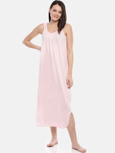 

GOLDSTROMS Women Pink Solid Cotton Nighty Slips