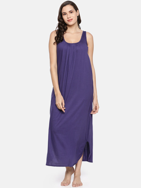 

GOLDSTROMS Women Purple Cotton Nighty Slip