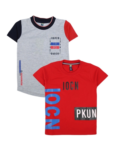 

V-Mart Boys Grey Typography Printed Applique T-shirt