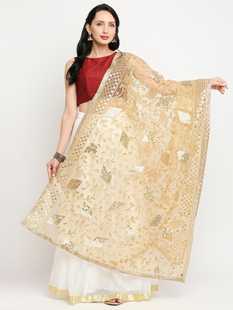 

Dupatta Bazaar Gold-Toned Ethnic Motifs Embroidered Dupatta