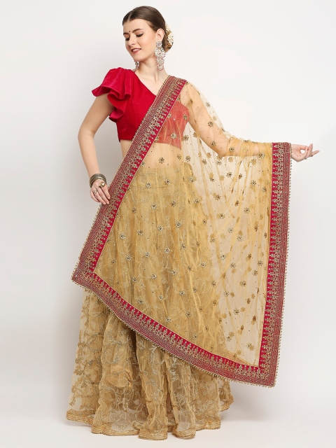 

Dupatta Bazaar Gold-Toned Ethnic Motifs Embroidered Dupatta with Zardozi