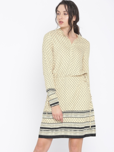 

Vero Moda Women Cream Printed A-Line Dress