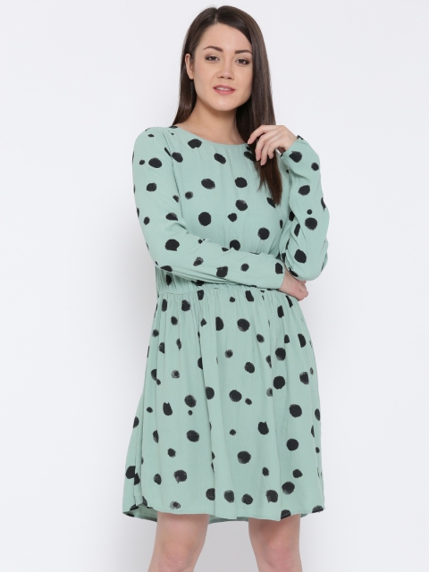 

Vero Moda Women Mint Green Printed Tailored Dress