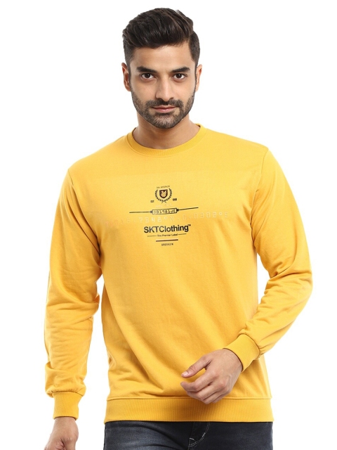 

V-Mart Men Mustard Yellow Typography Printed T-shirt